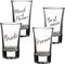 Lillian Rose Bride, Groom, Maid of Honor, and Best Man Shot Glass Set, Clear, 1.5oz